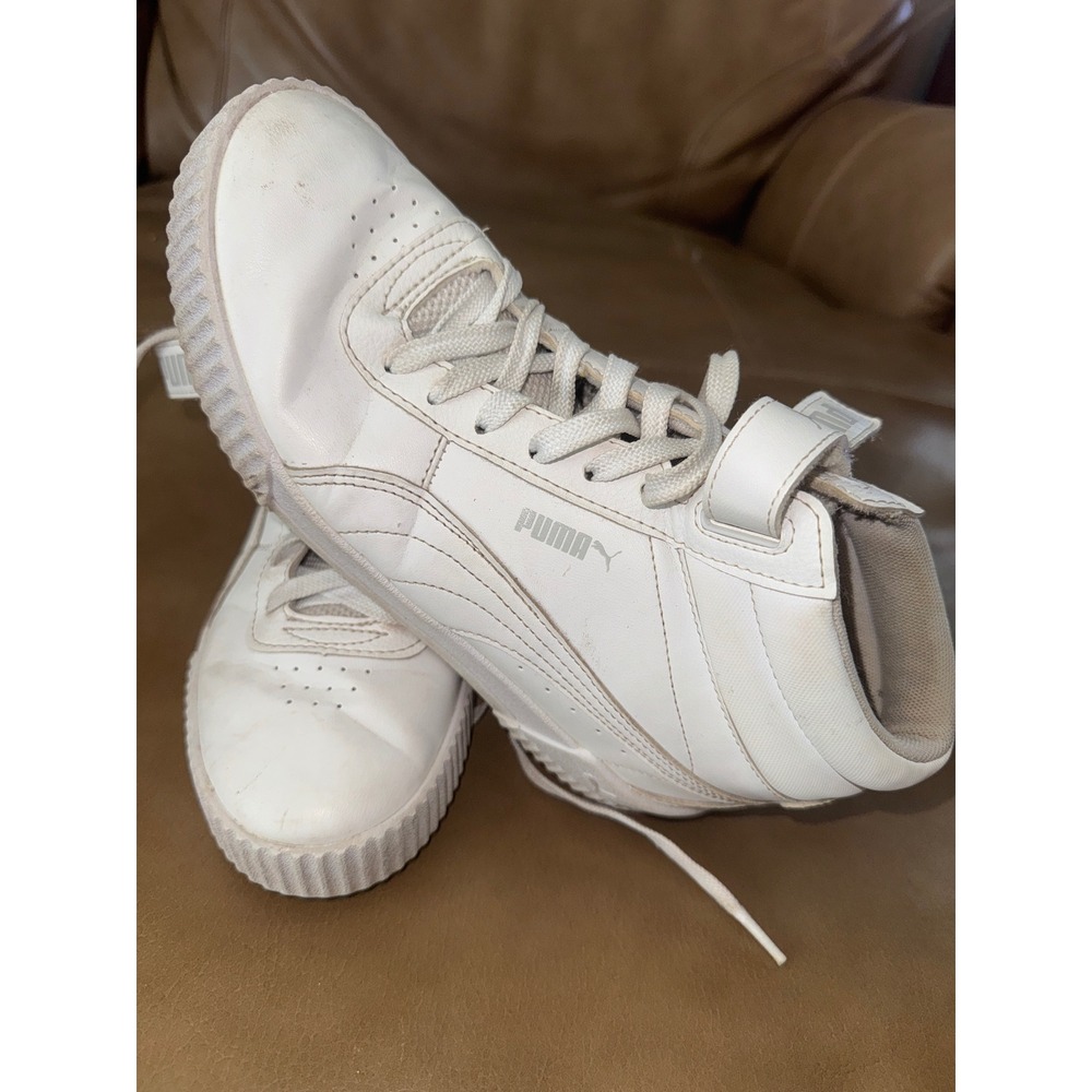 Puma White‎ Leather High Top Casual Fashion Sneakers Women's Size 8